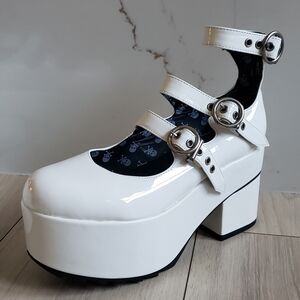 Dolls Kill Mary Jane Heels 8M Lamoda Run The World Chunky Platform Dolly Shoes